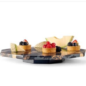 DVF x Target Lazy Susan Black Gray Brown Pink Cream Marble Stone Serve Board